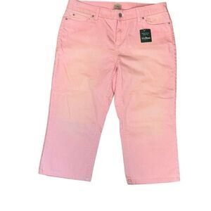 L.L. Bean NEW pink cropped jeans with fade effect & some stretch 16 Reg.